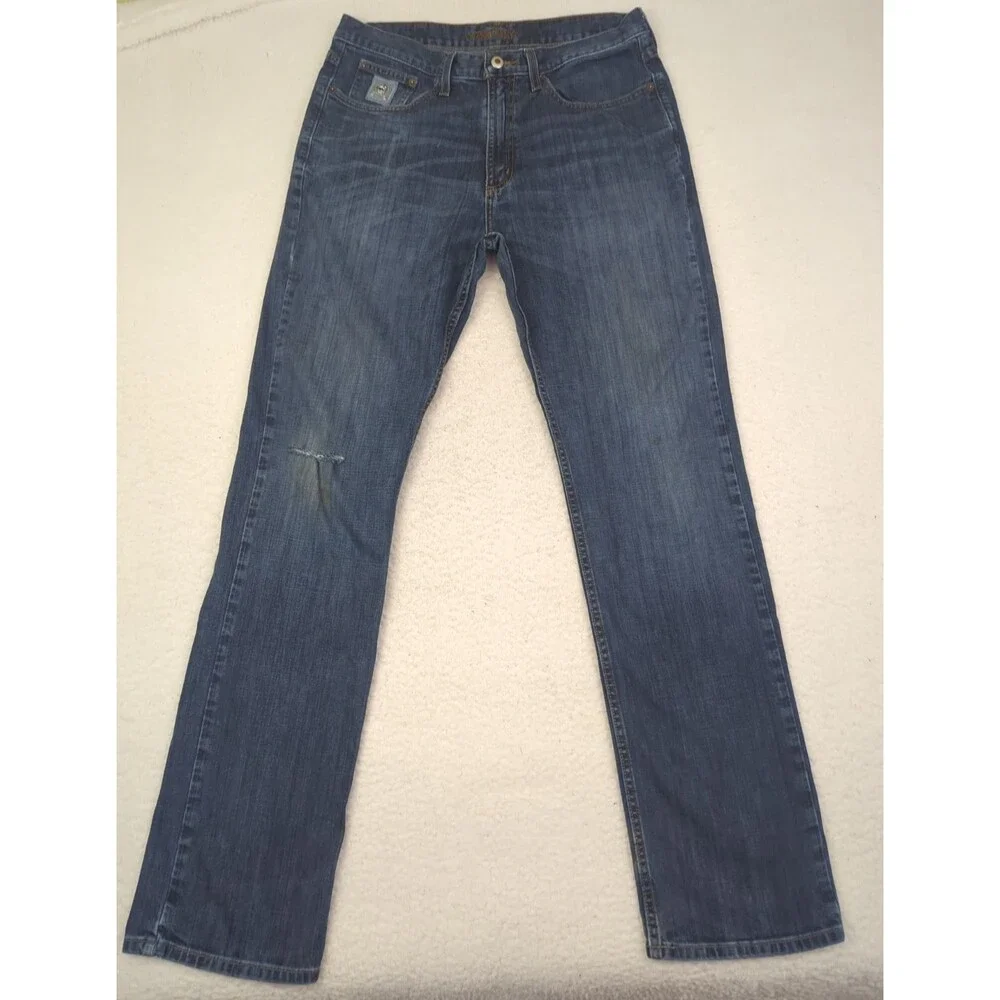 Cinch Silver Label 006 Jeans Mens 34x33 Slim Straight Stretch Dark Wash